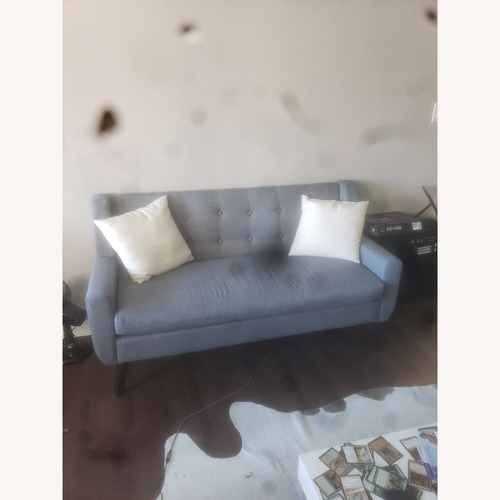 Used Wayfair Jaqueze Loveseat Light Gray Linen for sale on AptDeco