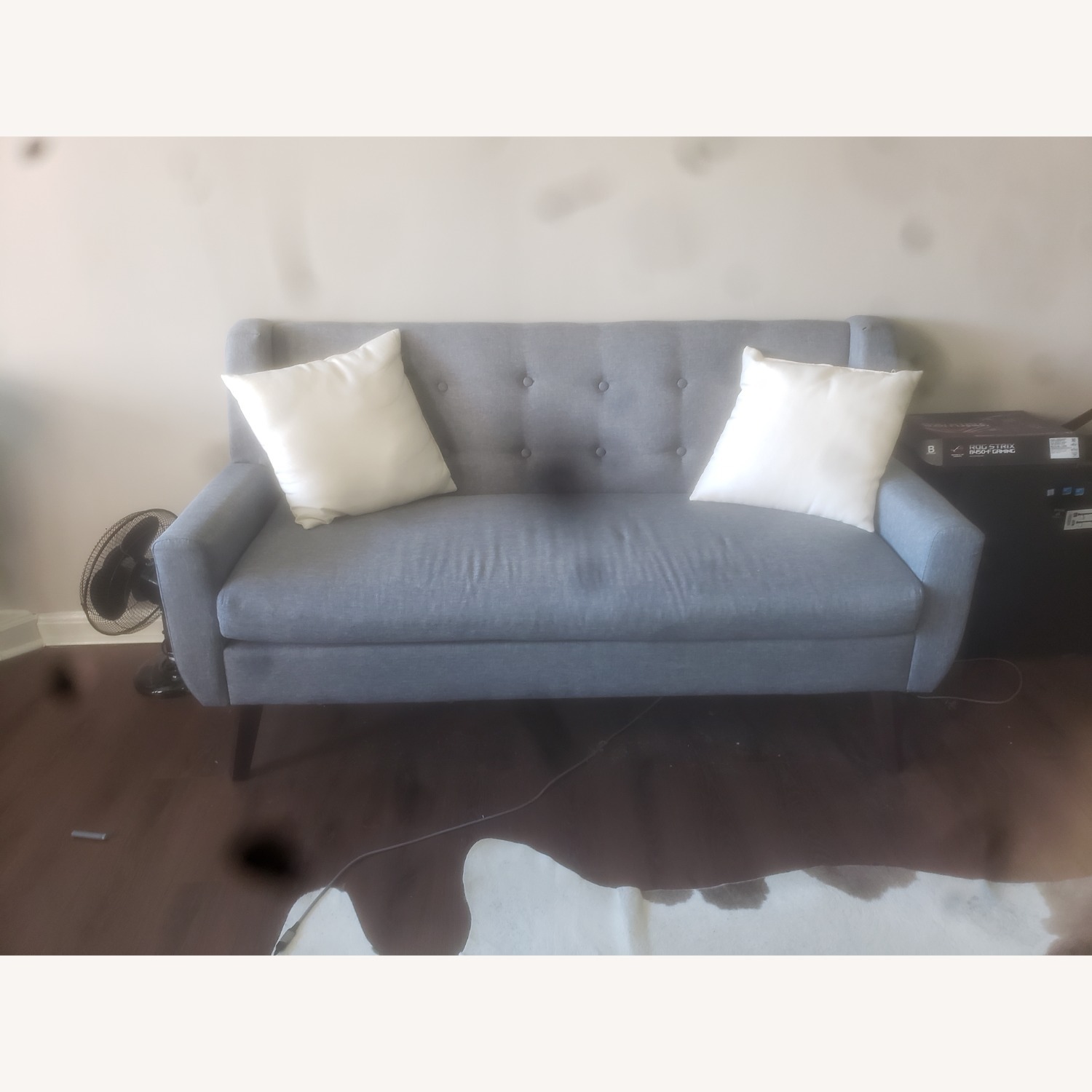 Wayfair Jaqueze Loveseat Light Gray Linen - image-2