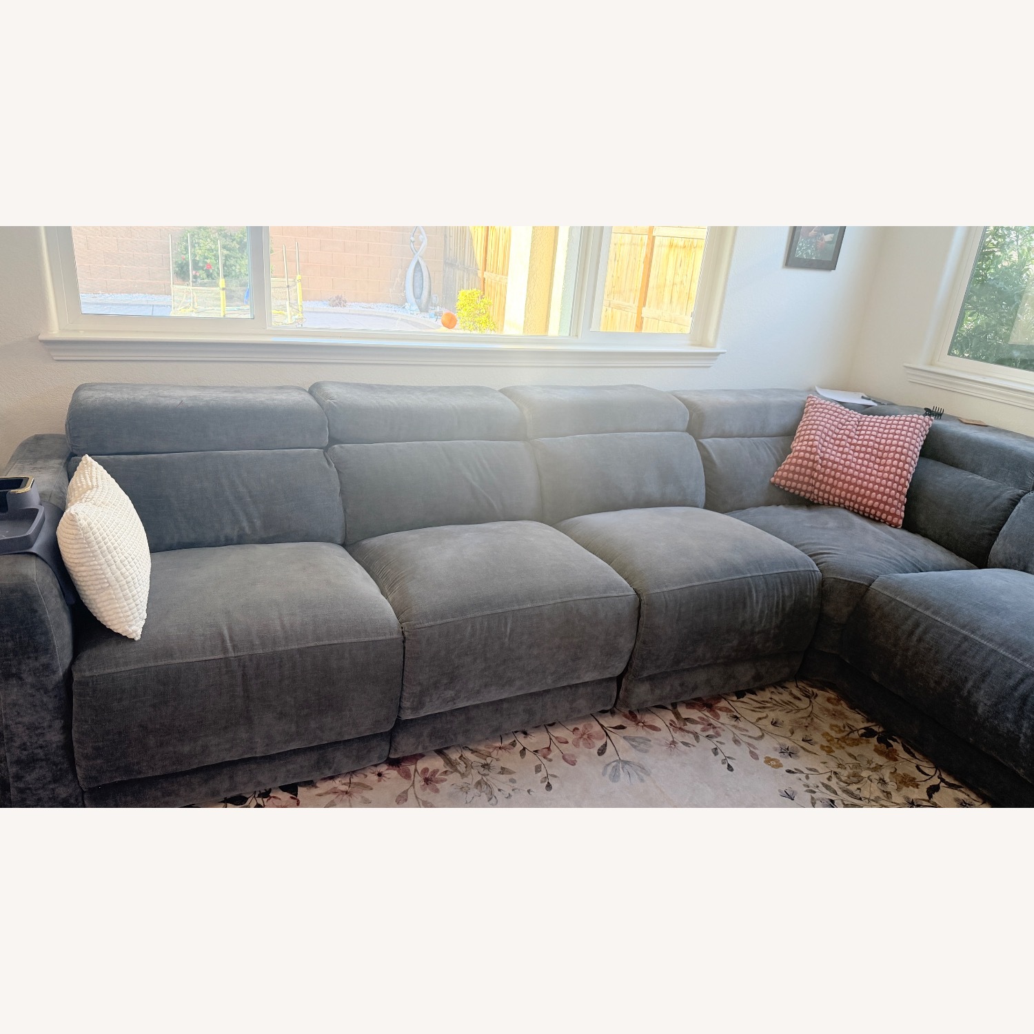 RC Willey Blue Fabric 3+ Piece Sectional - image-5