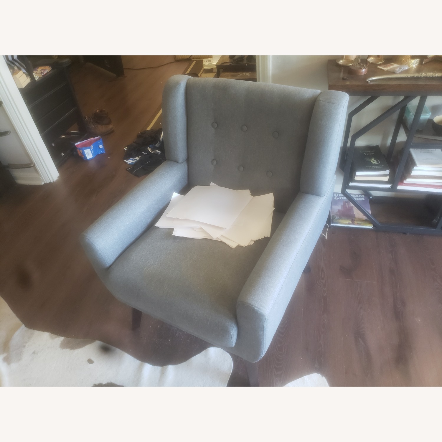 Wayfair Jaqueze Armchairs Light Gray Linen - image-1