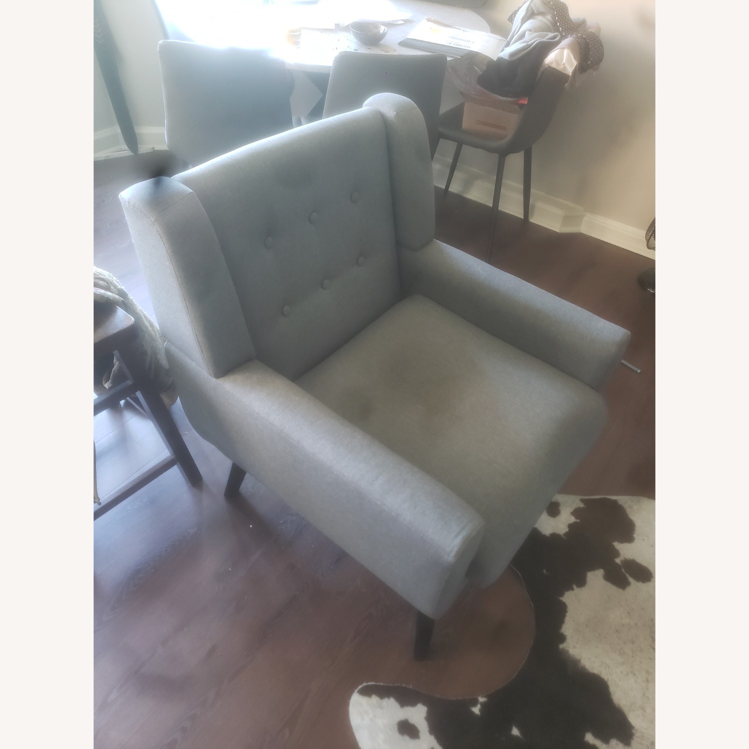 Wayfair Jaqueze Armchairs Light Gray Linen - image-3