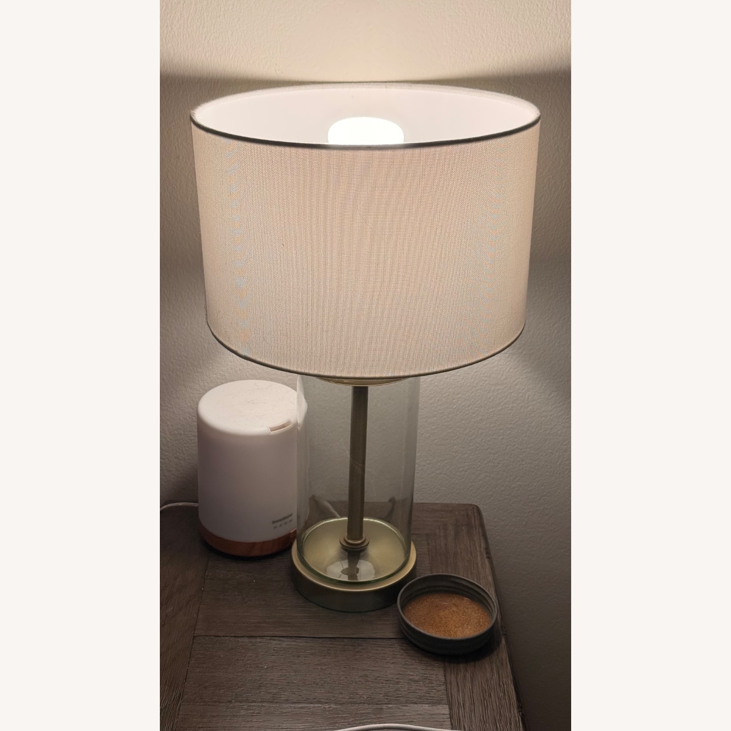 Gold Metal Table Lamp with USB Port - image-1