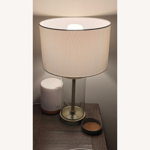 Used Gold Metal Table Lamp with USB Port for sale on AptDeco