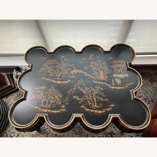 Used Rose Tarlow Chinoiserie Black Wood Coffee Table for sale on AptDeco