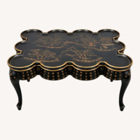 Rose Tarlow Chinoiserie Black Wood Coffee Table