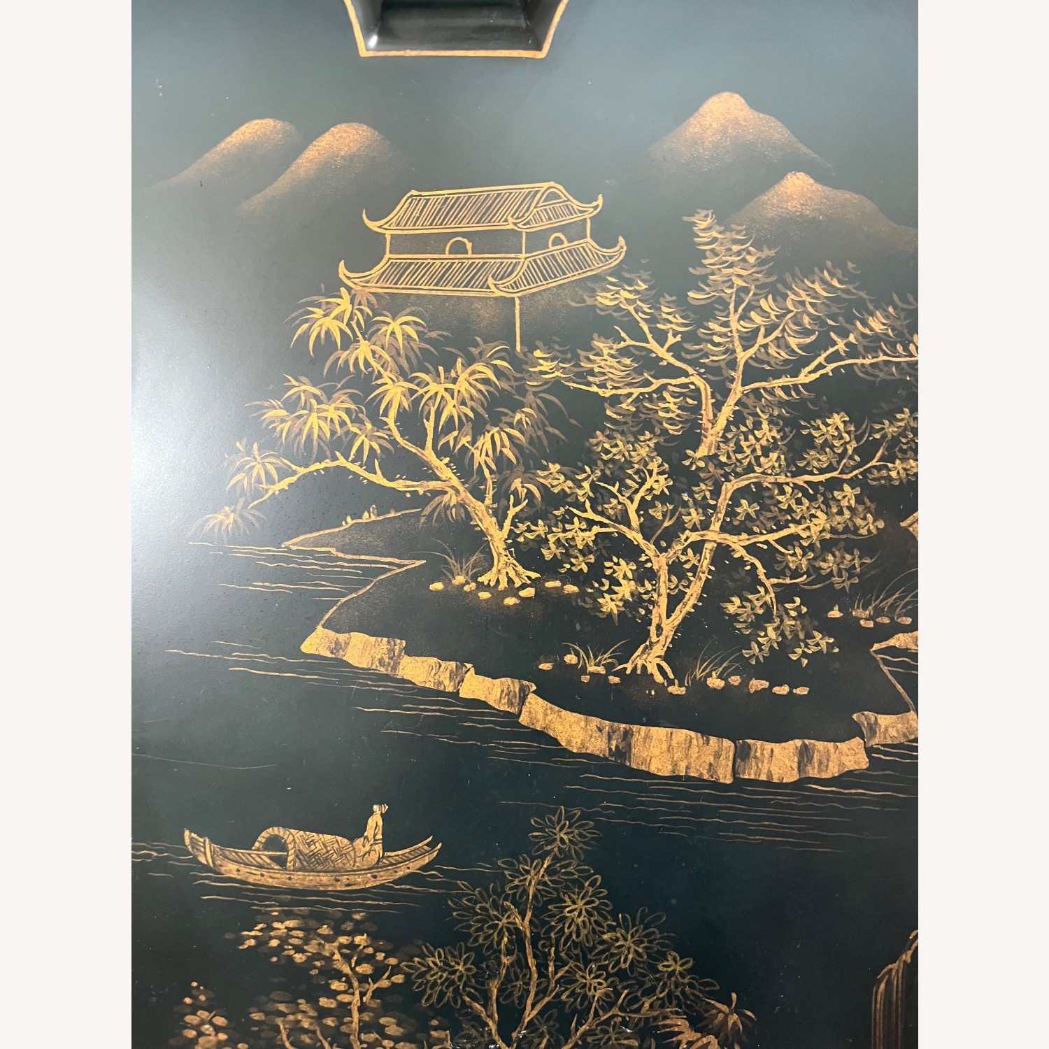 Rose Tarlow Chinoiserie Black Wood Coffee Table - image-2