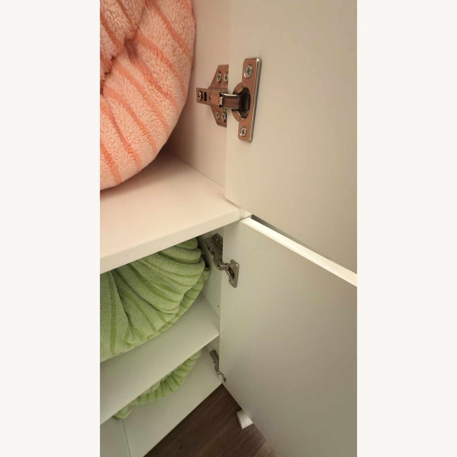White Wood Towel Cabinet - image-5