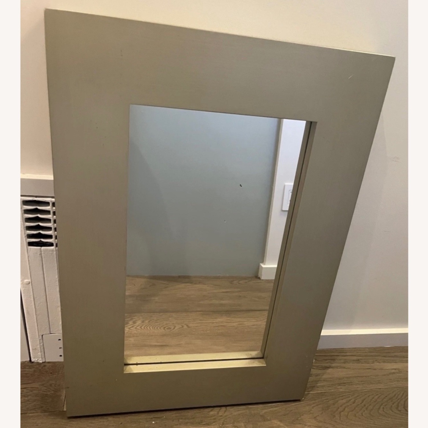 West Elm Chunky Wood Wall Mirror in Silver - image-1