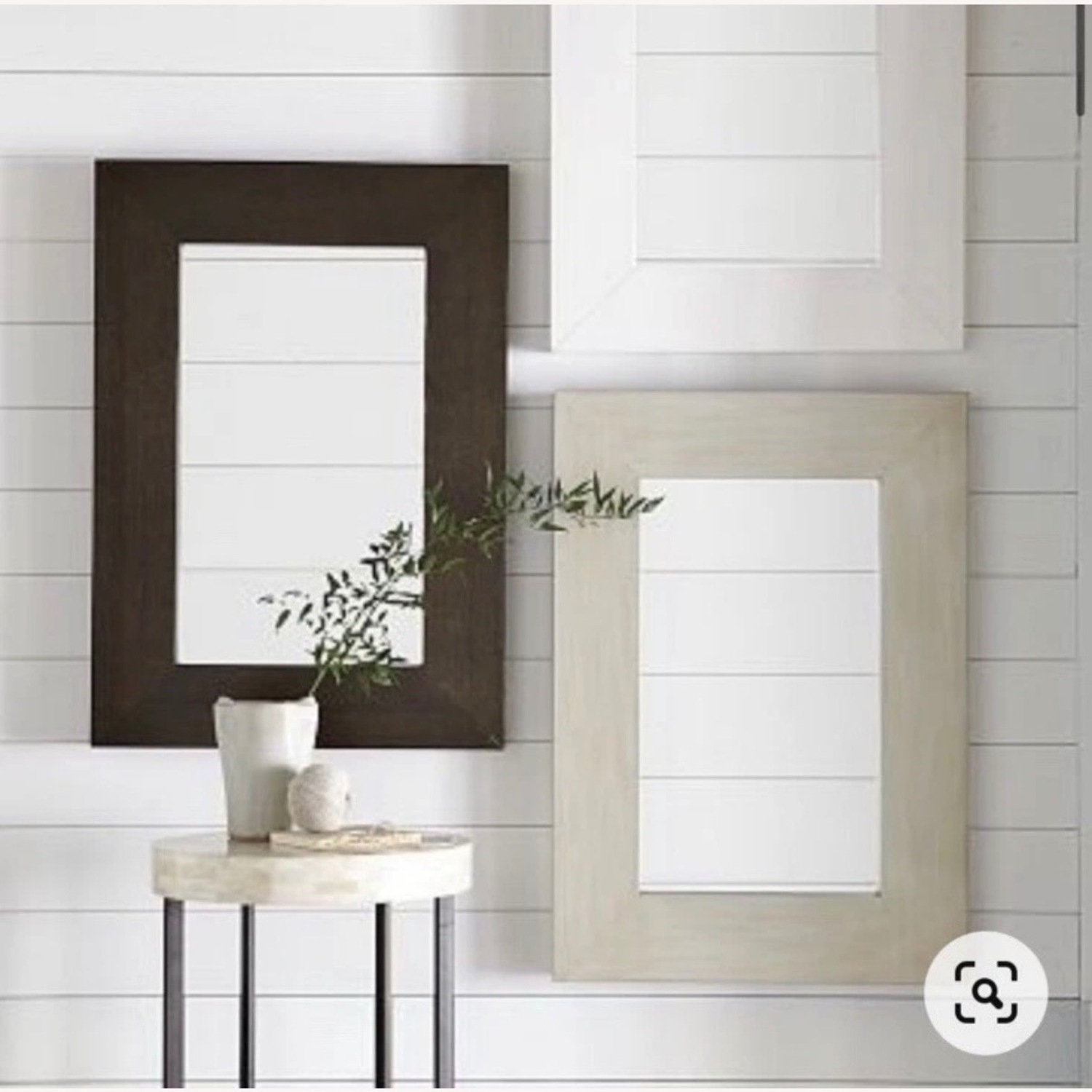 West Elm Chunky Wood Wall Mirror in Silver - image-9