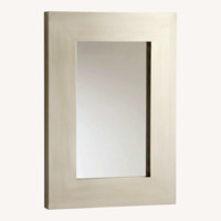West Elm Chunky Wood Wall Mirror in Silver