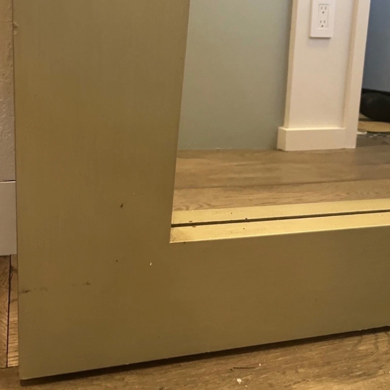 West Elm Chunky Wood Wall Mirror in Silver - image-5