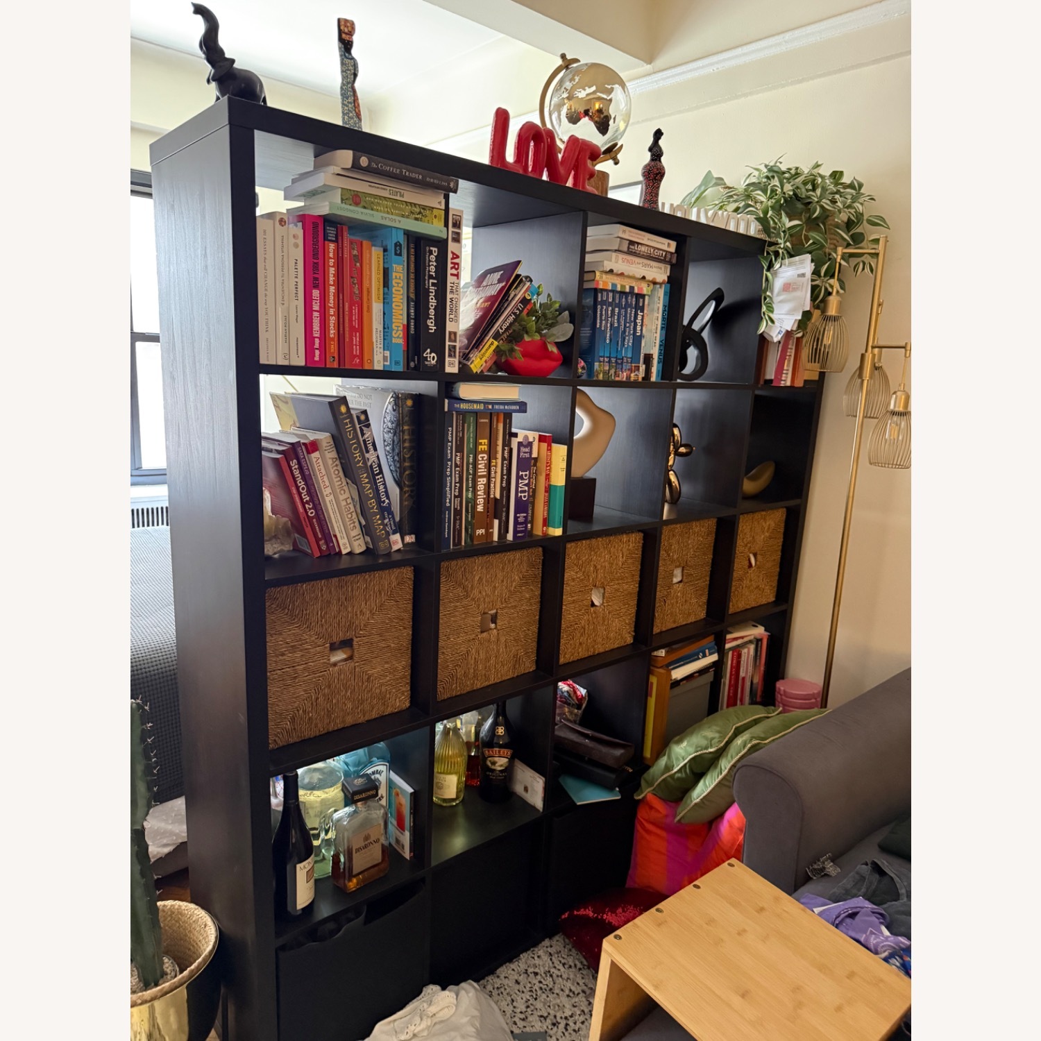 IKEA Black Wood Wall Shelf - image-4