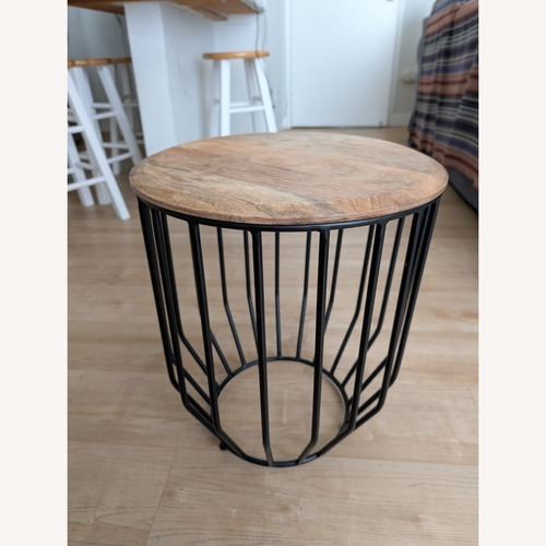Used IKEA Wooden And Metal Side Table for sale on AptDeco