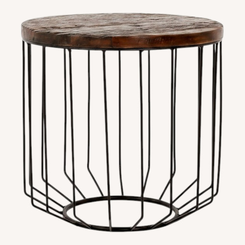 Used IKEA Wooden And Metal Side Table for sale on AptDeco