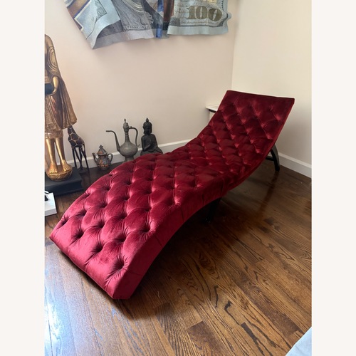 Used Macy’s Tufted Velvet Chaise Lounge Sofa for sale on AptDeco