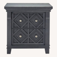 Raymour & Flanigan Brighton Blue Wood Nightstands
