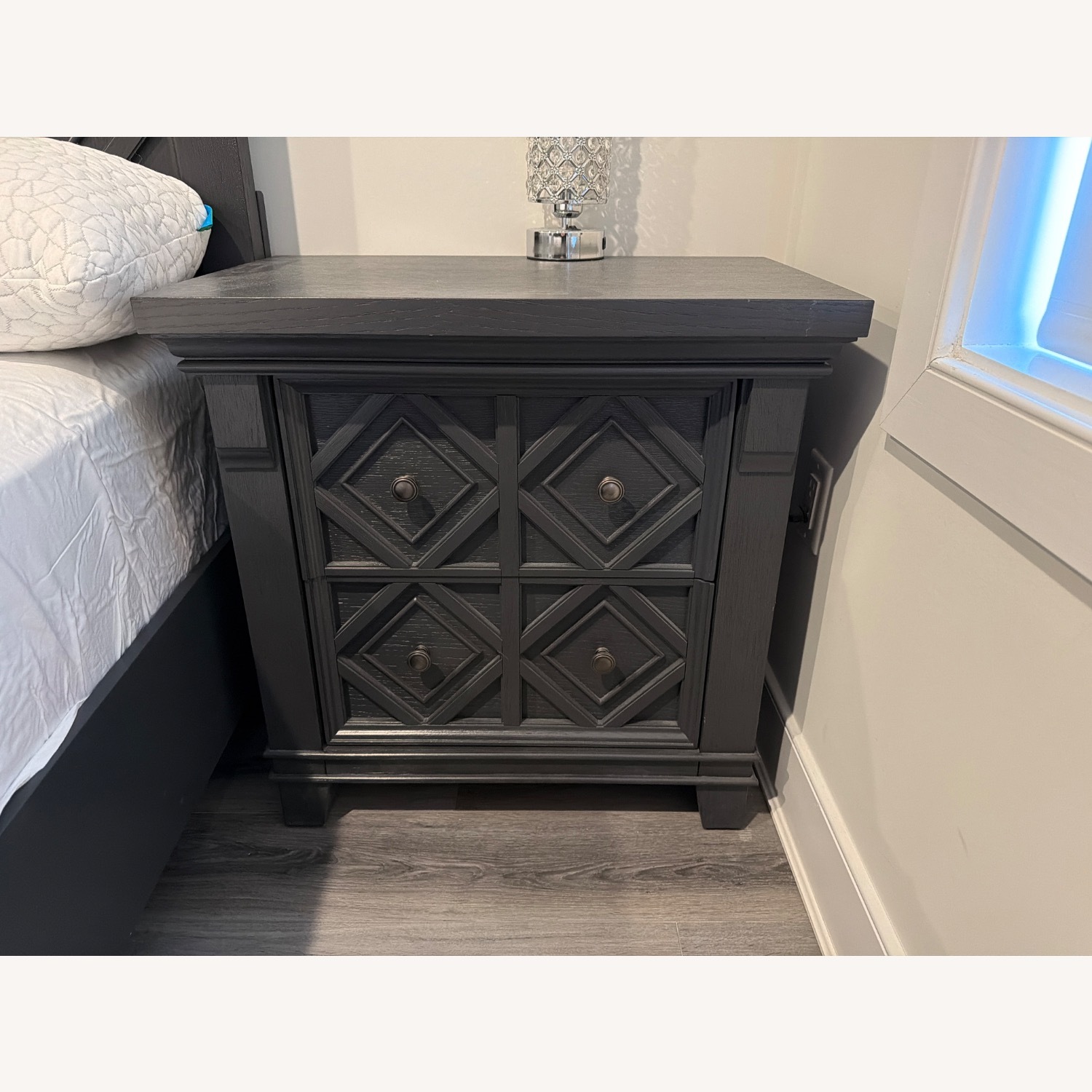 Raymour & Flanigan Brighton Blue Wood Nightstands - image-2
