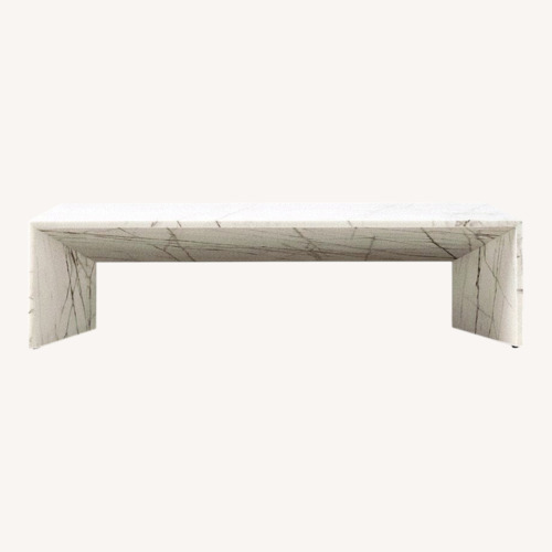 Used CB2 Ilise White Marble Coffee Table for sale on AptDeco