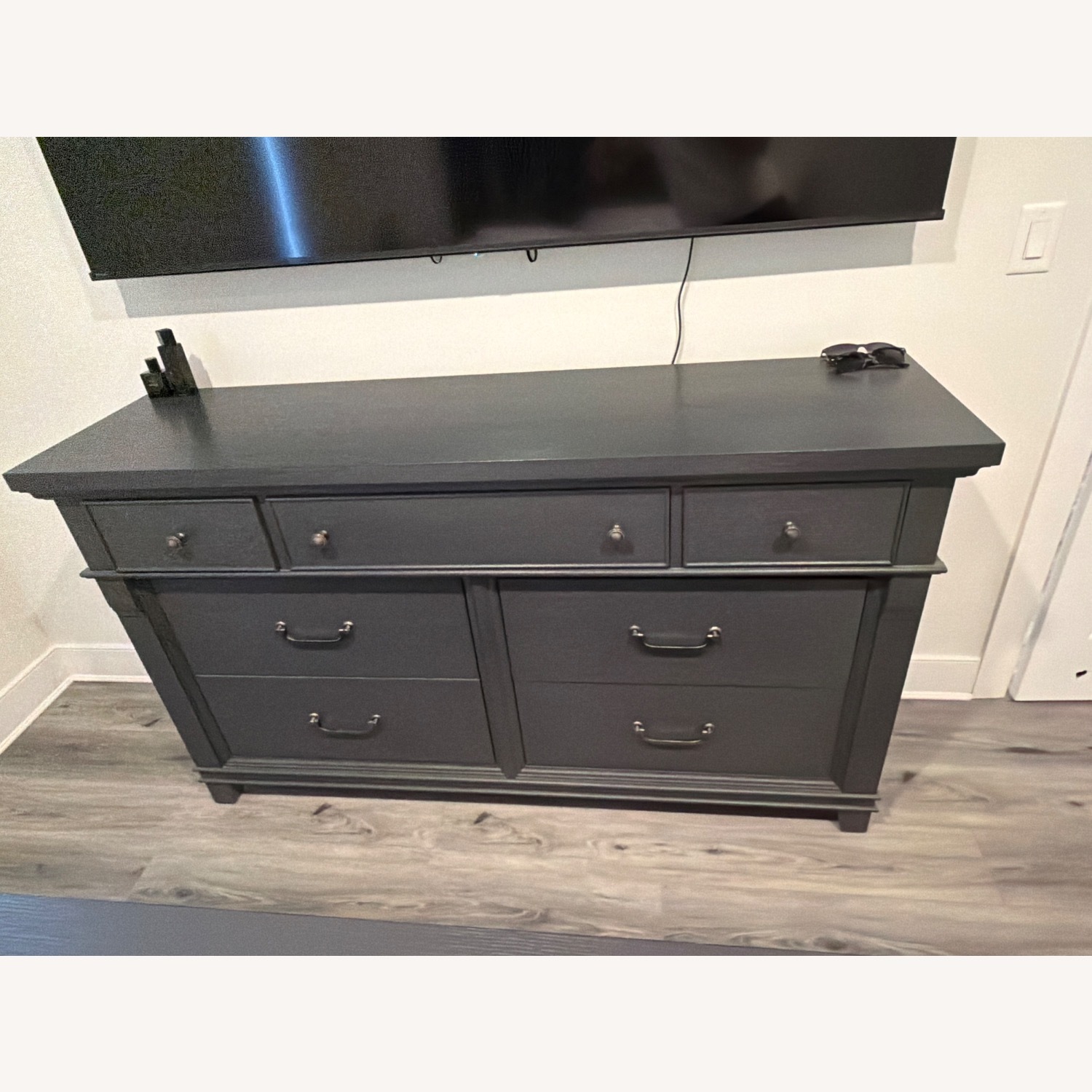 Raymour & Flanigan Brighton Blue Wood Dresser - image-5