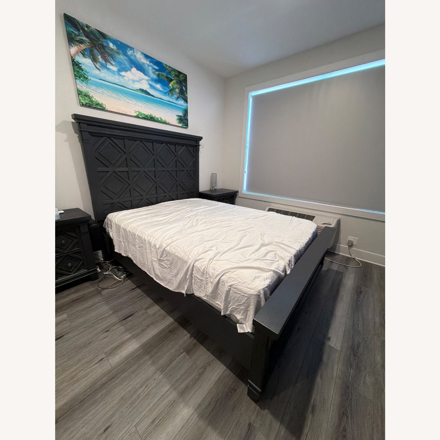 Raymour & Flanigan Brighton Blue Wood Queen Bed - image-3