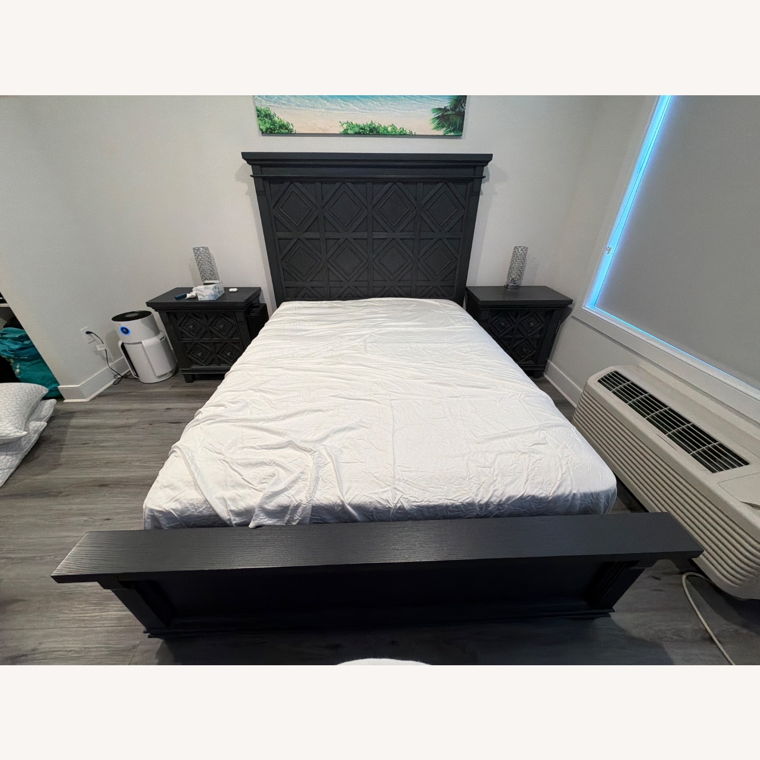 Raymour & Flanigan Brighton Blue Wood Queen Bed - image-2