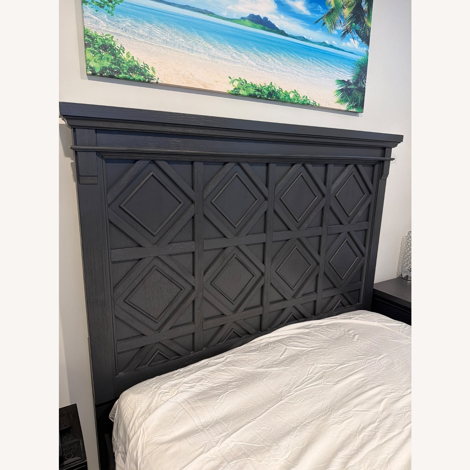 Raymour & Flanigan Brighton Blue Wood Queen Bed - image-4