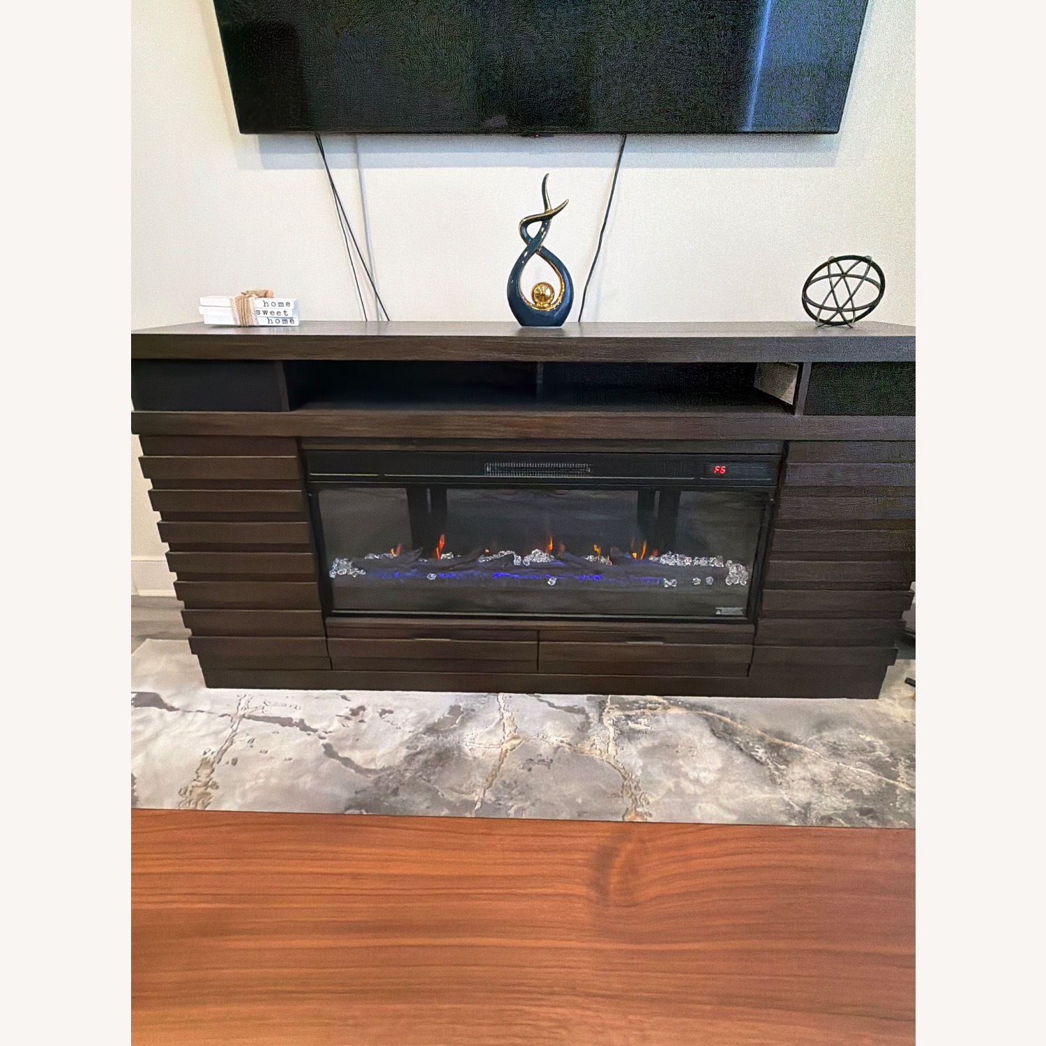 Ember Dark Brown Fireplace W Built in Speakers - image-4