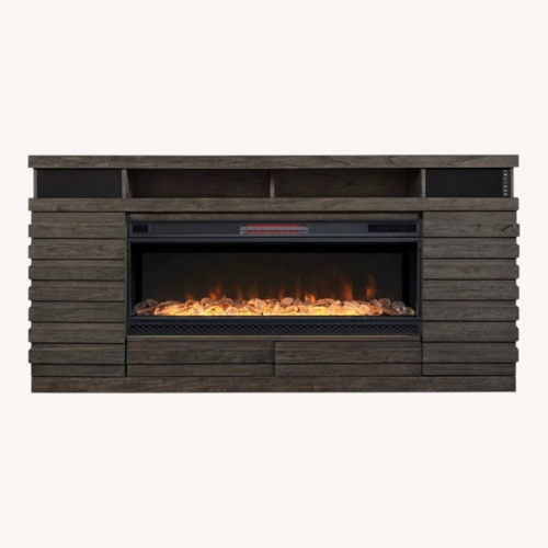 Used Ember Dark Brown Fireplace W Built in Speakers  for sale on AptDeco