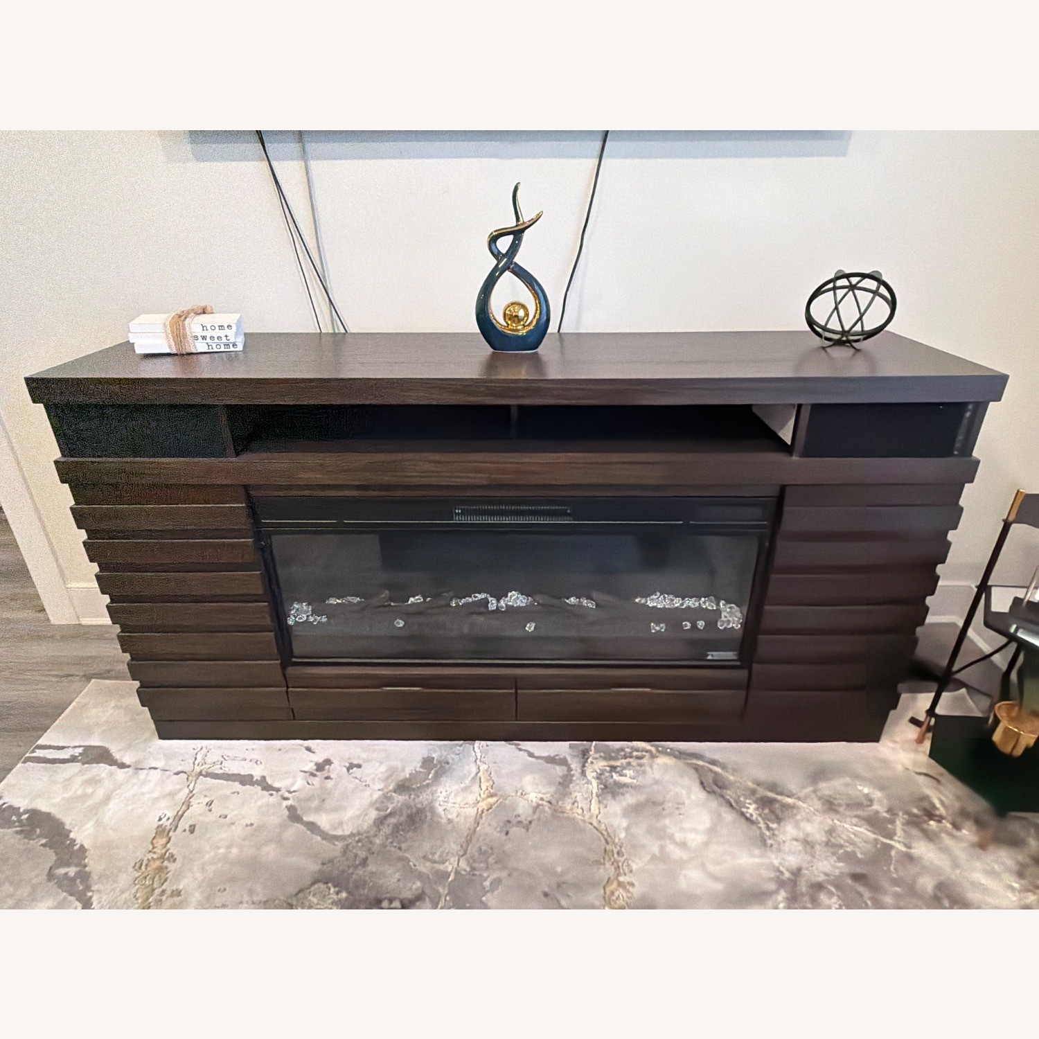 Ember Dark Brown Fireplace W Built in Speakers - image-2