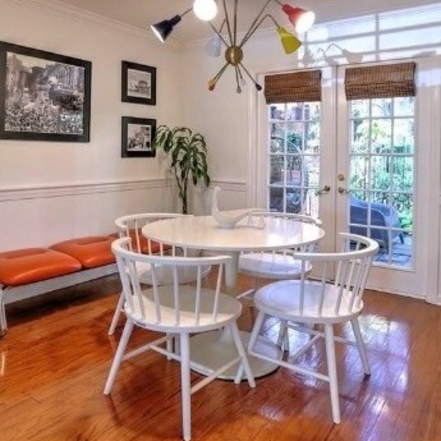 Crate & Barrel  Paola Navone 4 White Chairs - image-2
