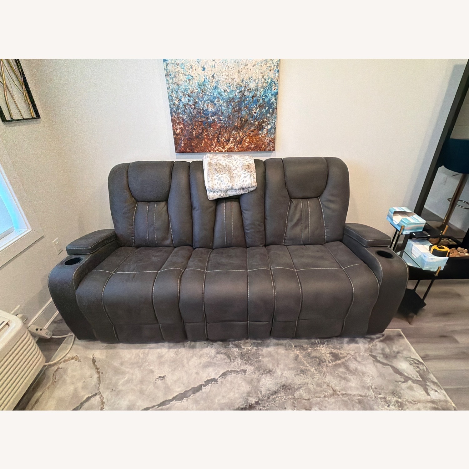 Viking Graphite 83'' Power Reclining Sofa with USB Port - image-2