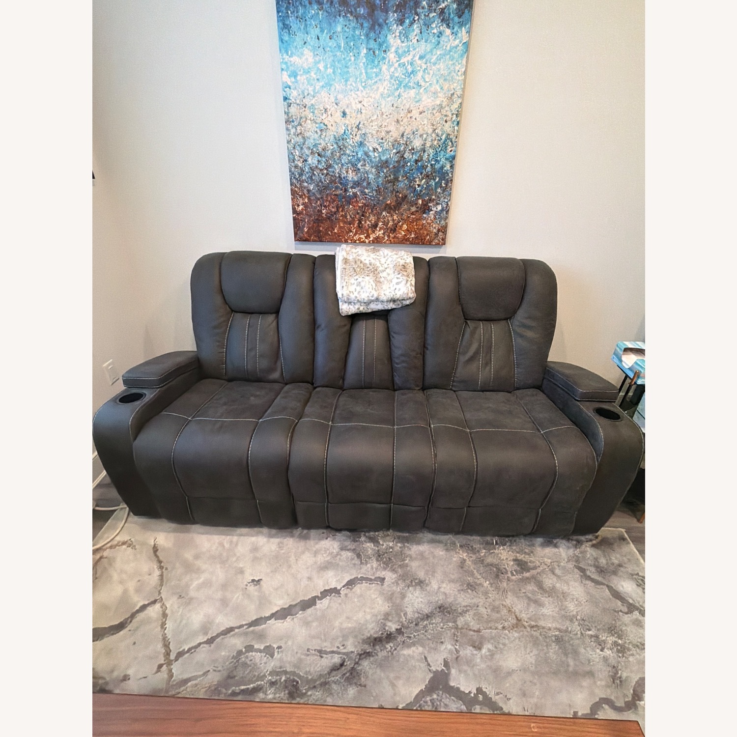 Viking Graphite 83'' Power Reclining Sofa with USB Port - image-1
