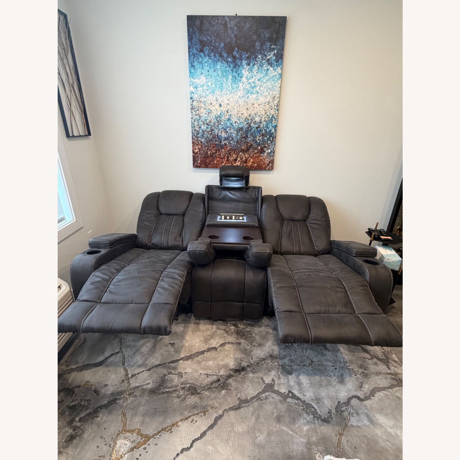Viking Graphite 83'' Power Reclining Sofa with USB Port - image-4