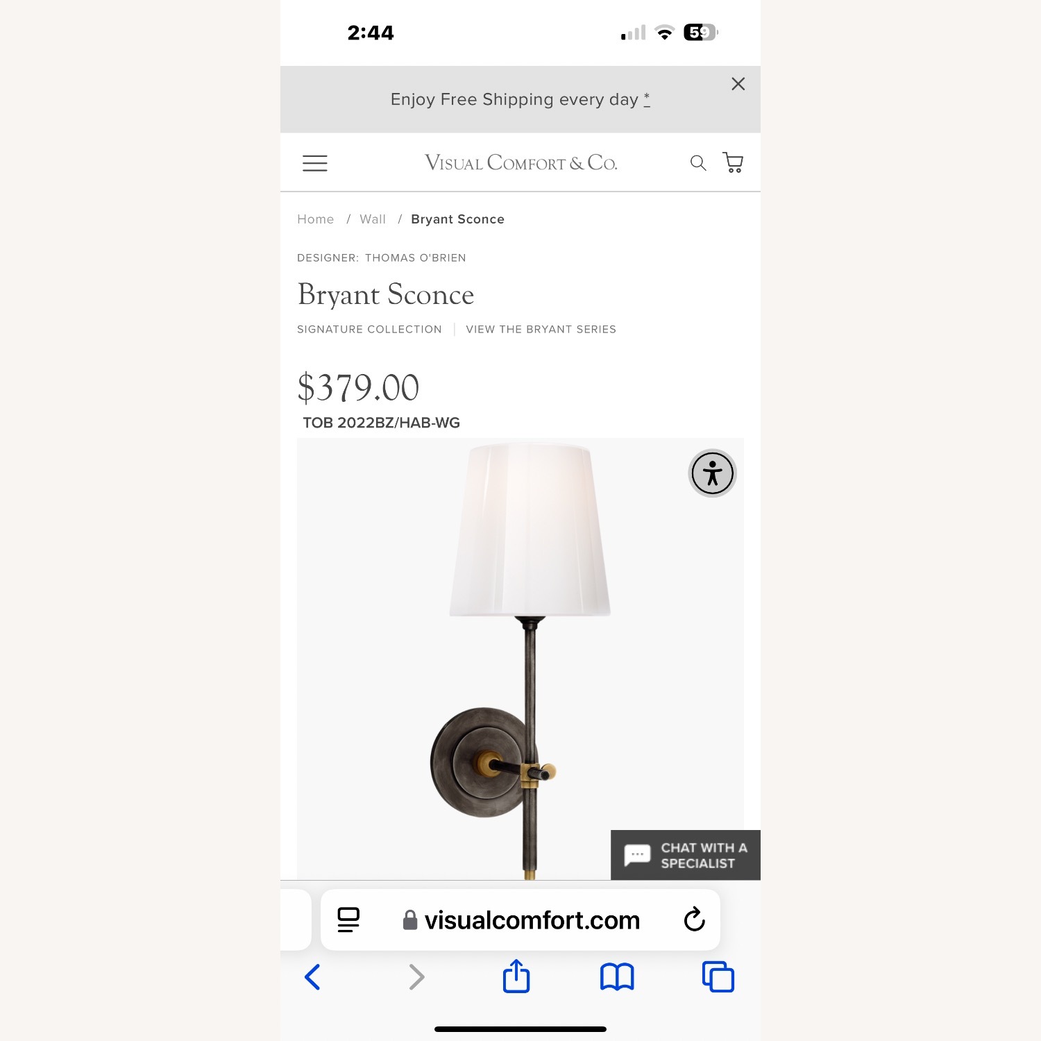 Visual Comfort Bryant Sconces - image-1