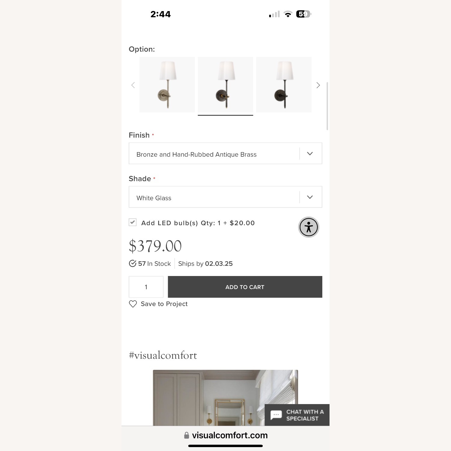 Visual Comfort Bryant Sconces - image-2