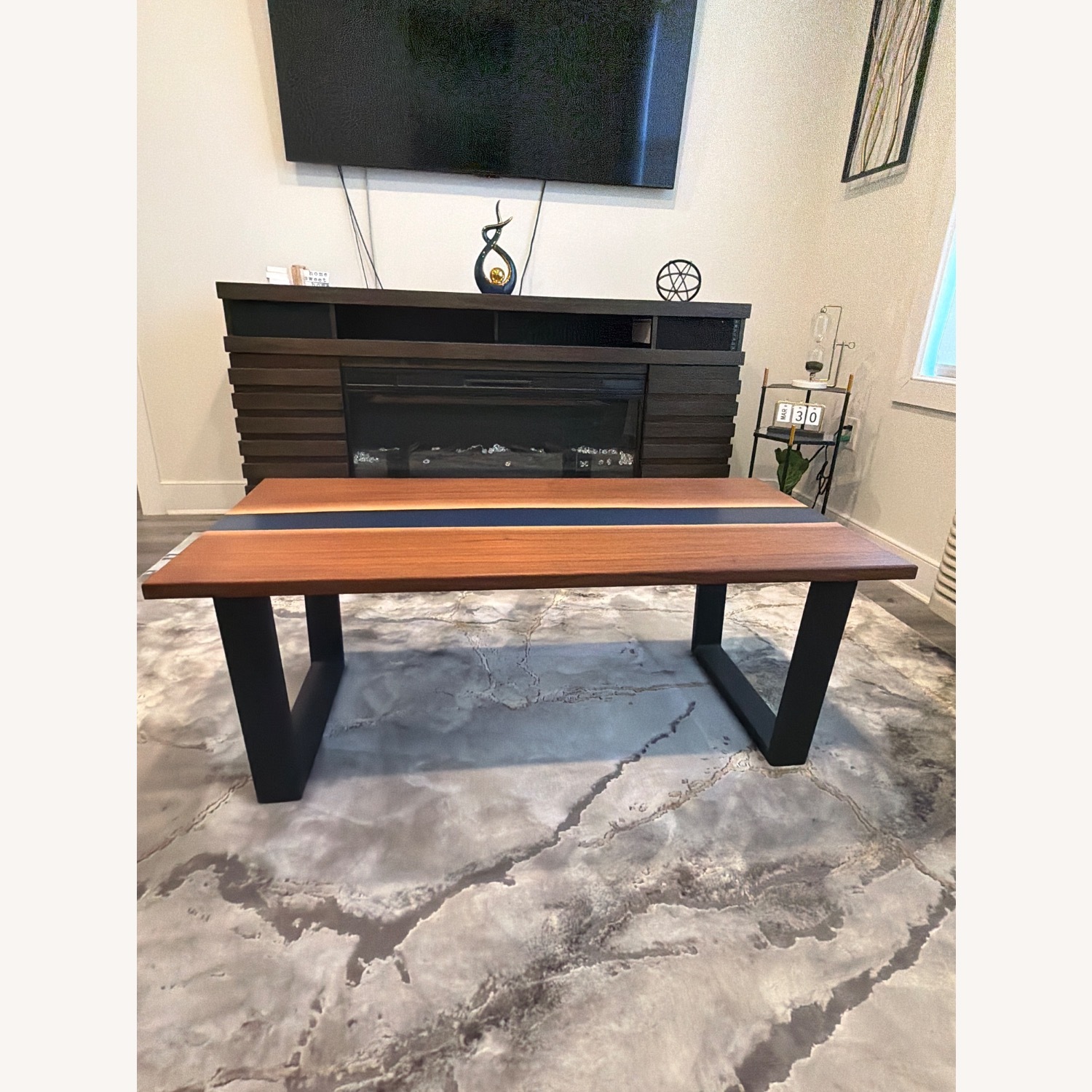 Custom Natural Wood W Epoxy Coffee Table  - image-1