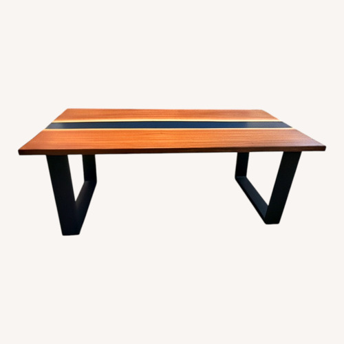Used Custom Natural Wood W Epoxy Coffee Table for sale on AptDeco