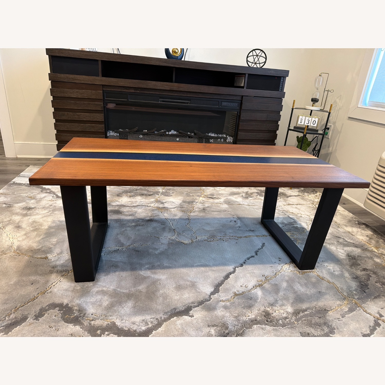 Custom Natural Wood W Epoxy Coffee Table  - image-2