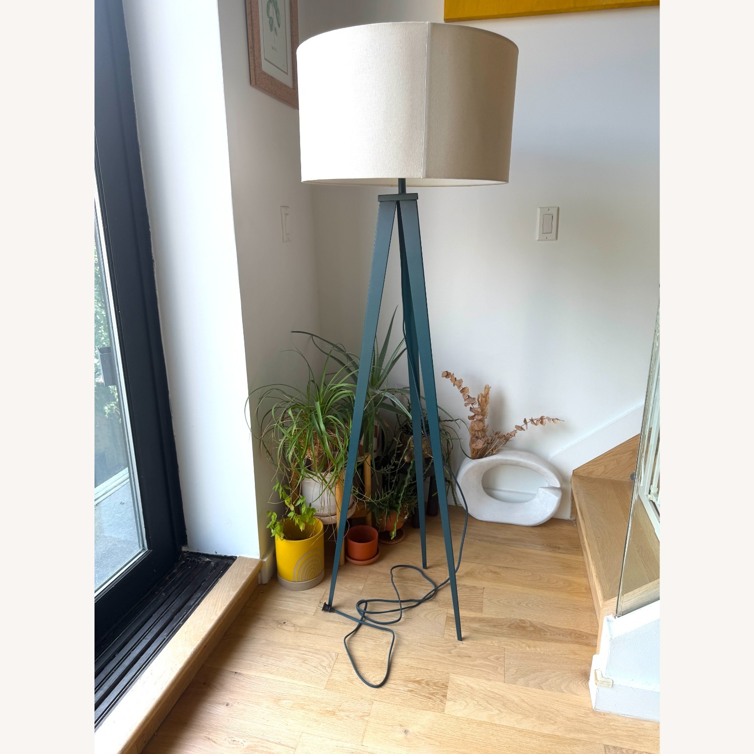 Crate & Barrel Theo Green Floor Lamp - image-1