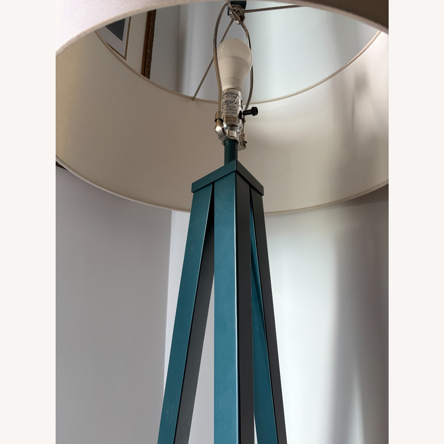 Crate & Barrel Theo Green Floor Lamp - image-3