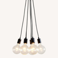 West Elm 7-Light Black Industrial Cord Pendant