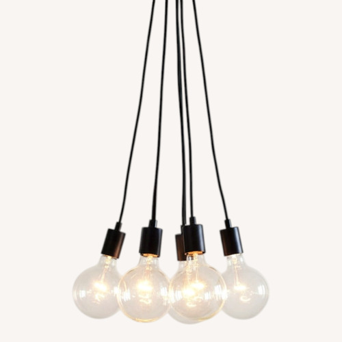 Used West Elm 7-Light Black Industrial Cord Pendant for sale on AptDeco