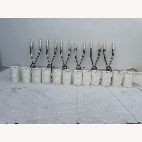 Used Light Gray Metal Wall Lamp for sale on AptDeco