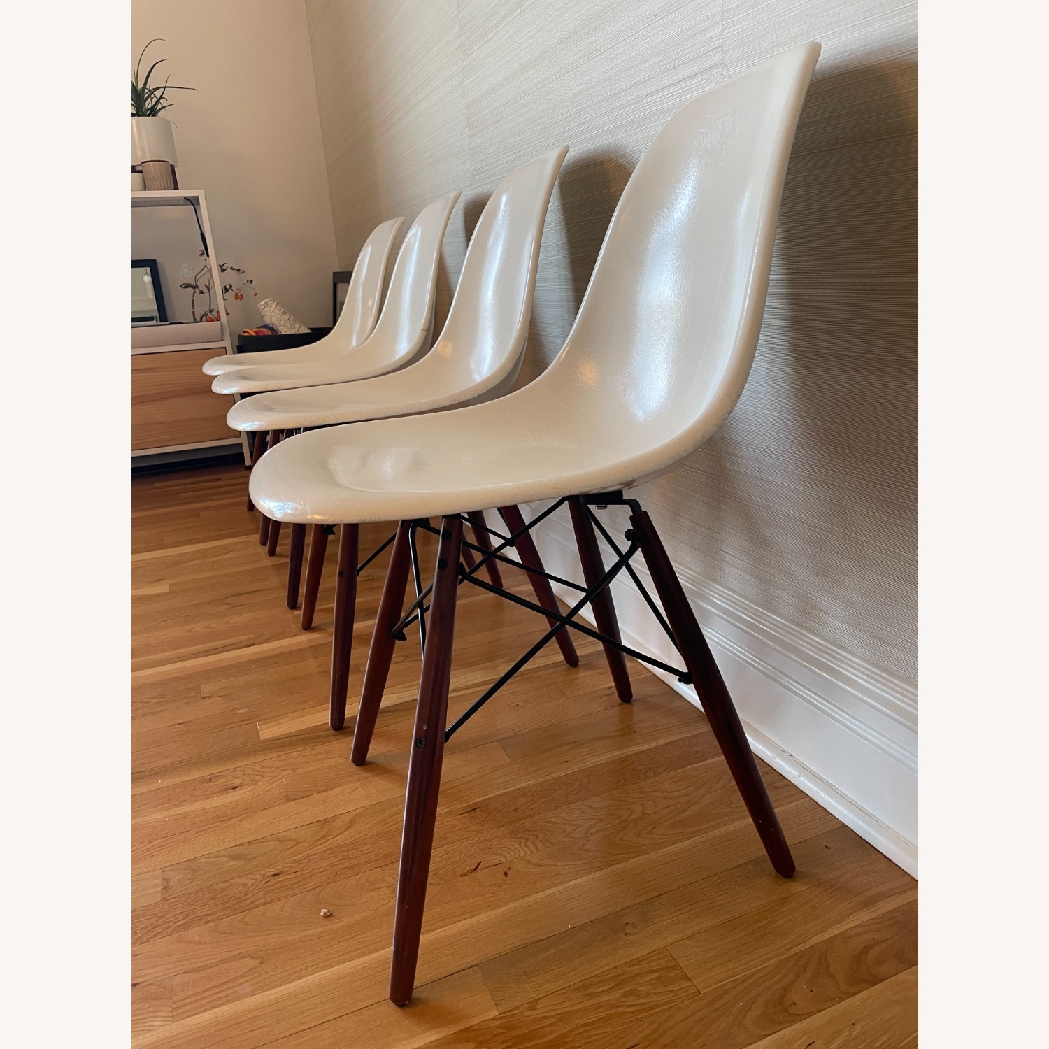 Modernica White Resin Dining Chairs - image-3