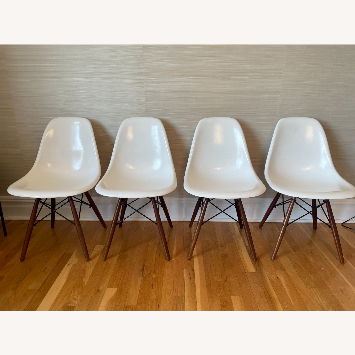 Modernica White Resin Dining Chairs - image-1
