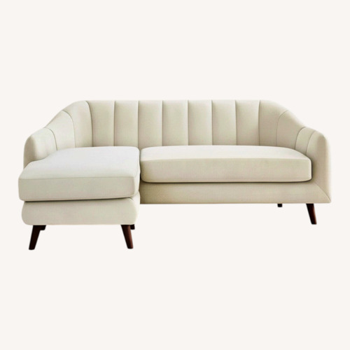 Used White Boucle 2 Piece Sectional for sale on AptDeco