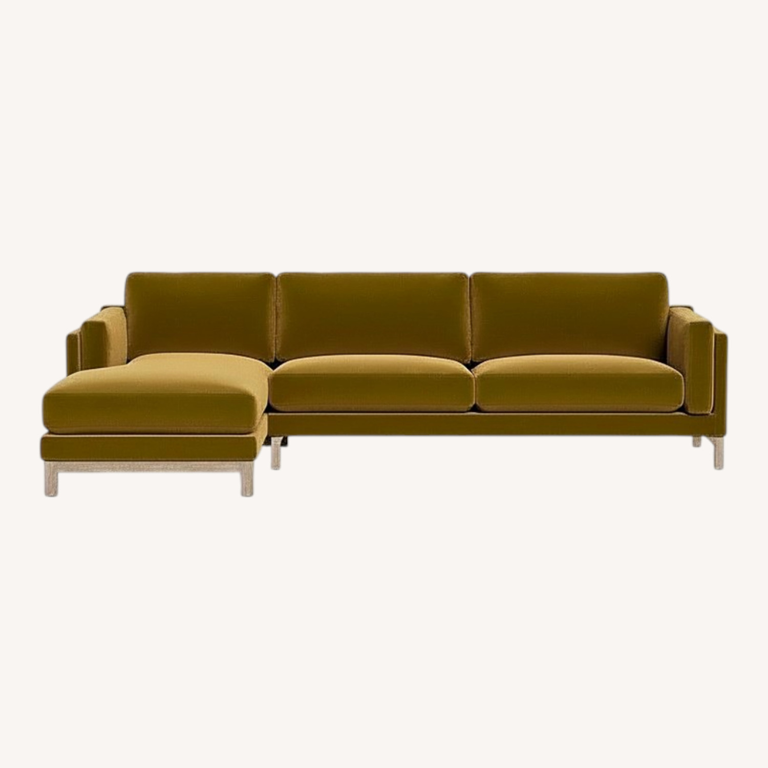 Interior Define Gold Velvet 2 Piece Sectional - image-0