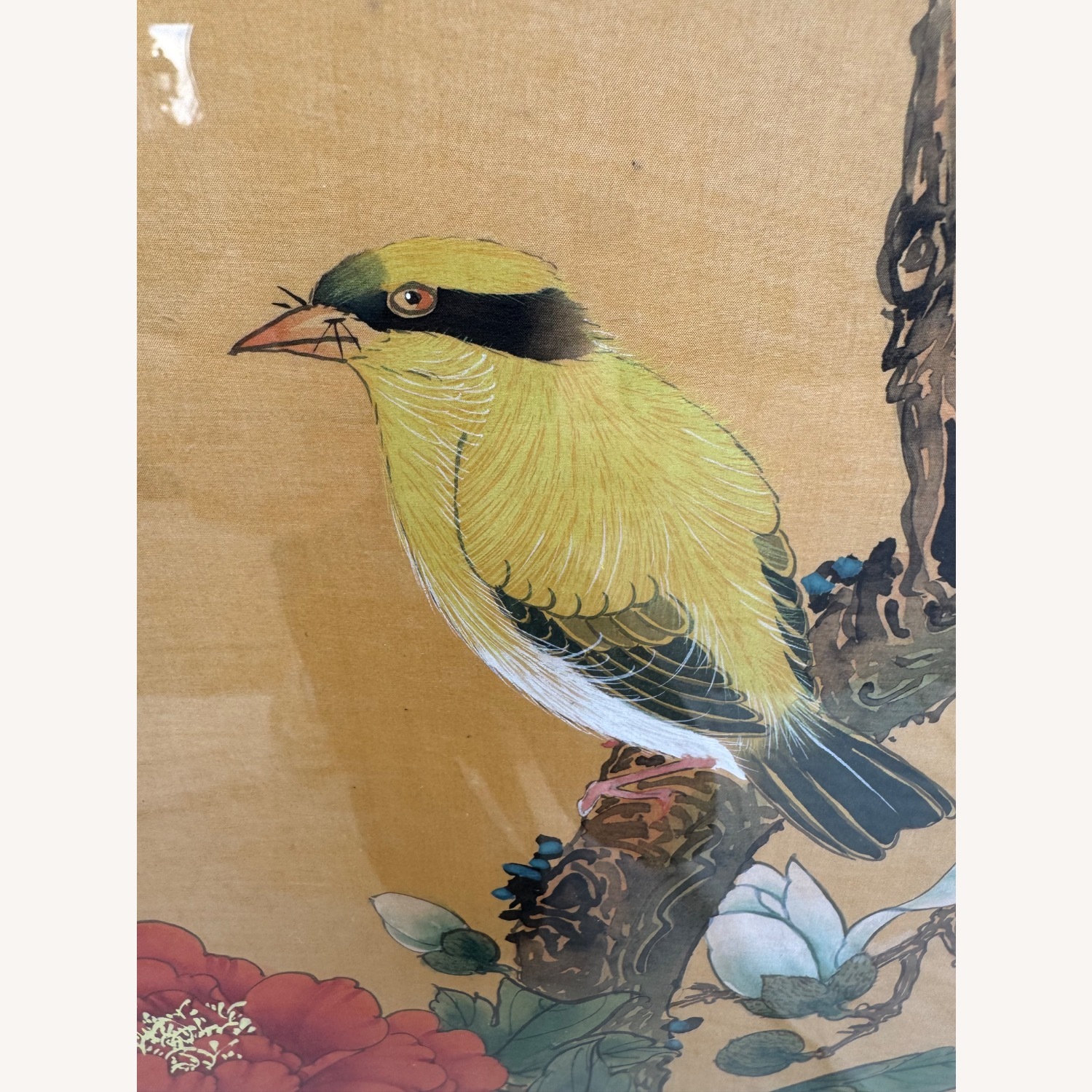 Japanese Flower Scrolls in Gold Frames - image-10