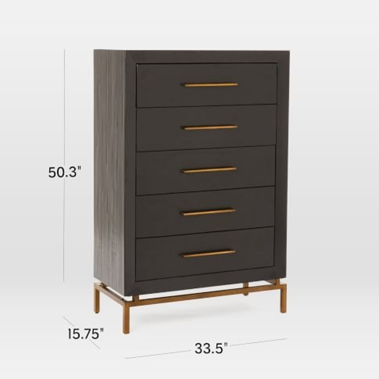 West Elm 5-Drawer Dresser 33.5" - image-3