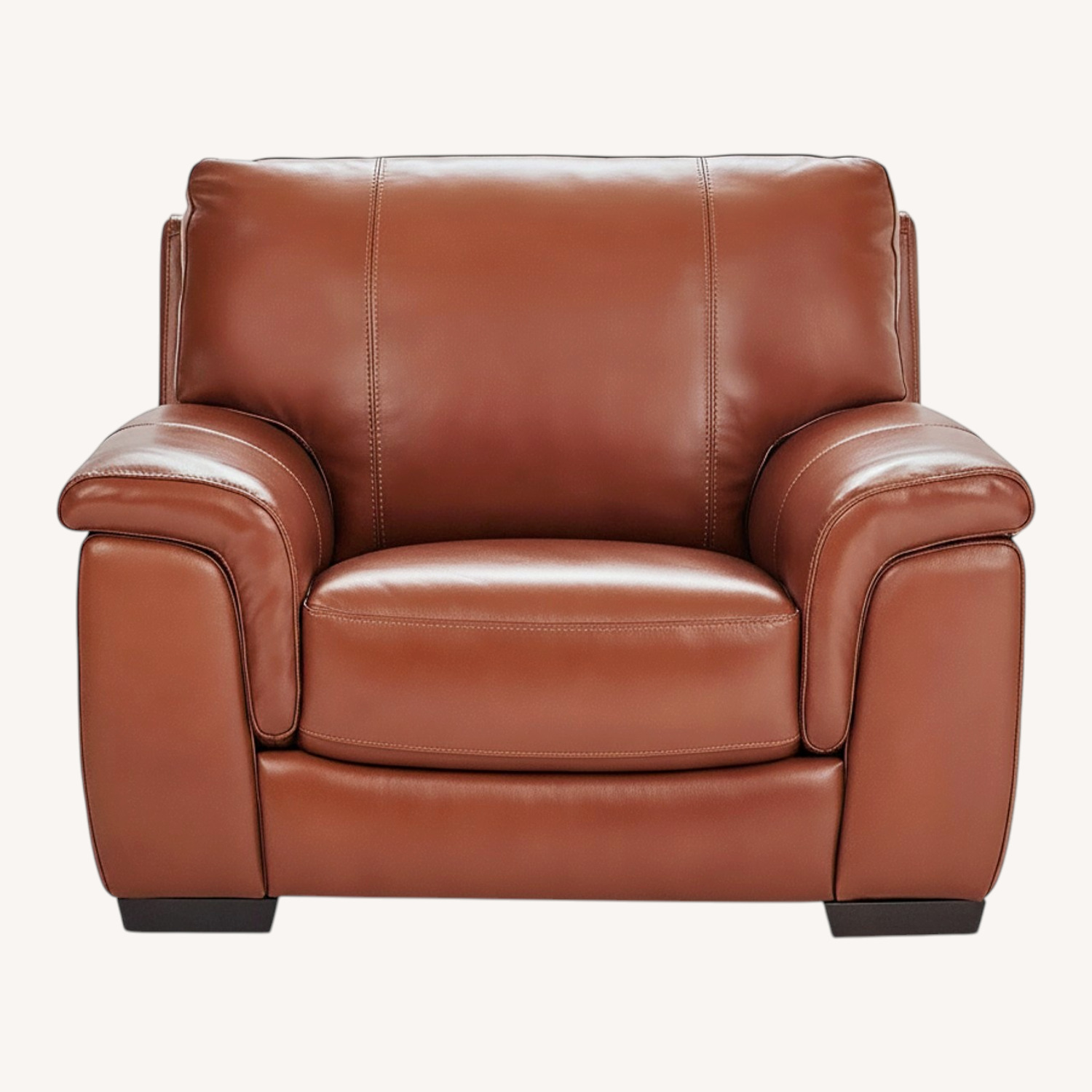 Macy's Dark Brown Leather Chaise Lounge - image-0